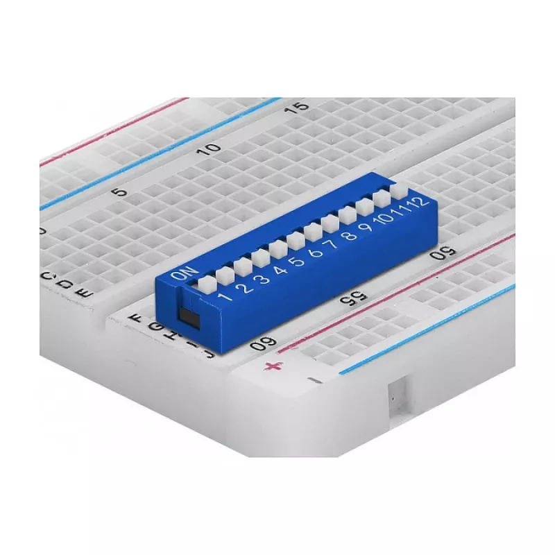 DIP slēdzis iespiedplatei DELOCK 66388, zila plastmasa, 10 gab., 31,9 × 9,9 × 5,5 mm