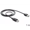 USB kabelis DeLOCK EASY-USB 2.0-A 1m Melns