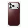 Mobilā telefona vāciņš Nomad Modern Leather vāciņš iPhone 17 Pro, āda + TPU + PC, piemērots 16 cm (6,3 collu) ekrānam, bordo