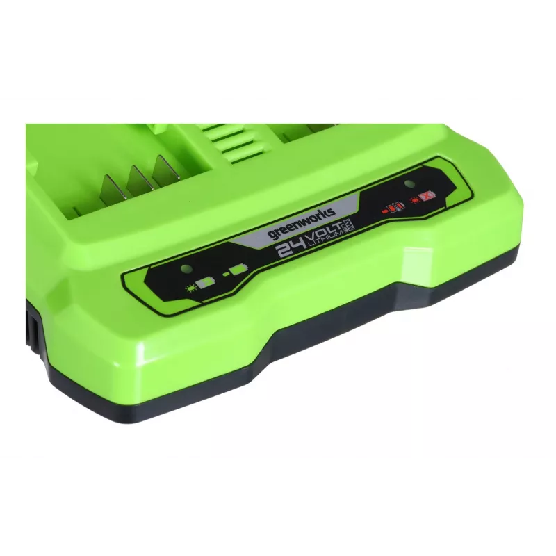 Baterijas lādētājs GreenWorks G24X2UC2 divu slotu 24V Li‑Ion, 4A, 2 šūnas, ātrā uzlāde