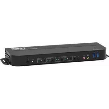 Eaton Tripp Lite sērijas HDMI USB KVM slēdzis 4 pieslēgvietu 4K 60Hz HDR HDCP 2.2 IR USB koplietošana - KVM/audio/USB slēdzis - 4 x KVM/audio/USB - 1 lokāls lietotājs - galda dators (B005-HUA4)