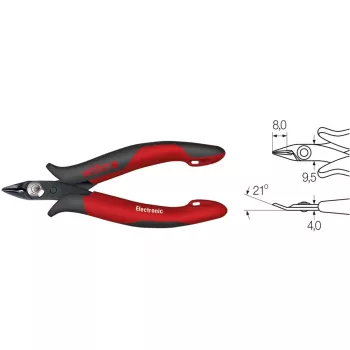 Sānu grieznis Wiha 27388 128 mm — diagonālās griešanas knaibles, rūdītas griešanas malas, izolēti rokturi
