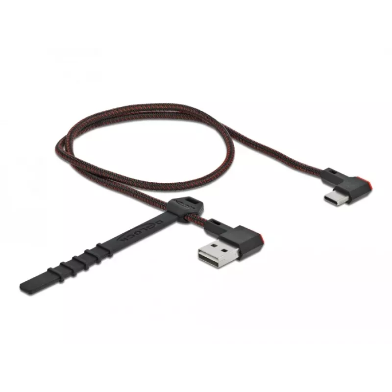 USB kabelis DeLOCK EASY-USB 2.0 Type-A vīrieša uz Type-C vīrieša 0.5m melns