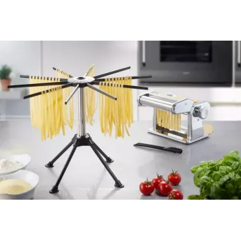 Pasta žāvētājs GEFU Diverso G-28371 — nerūsējošais tērauds, 4 līmeņi, salokāms, 420×302 mm