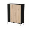 Cama MERCI kumode 100 x 40 x 129 cm melns/artisan ozols