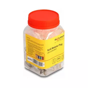 DeLOCK RJ45 Modular Plug Cat.6 ar liektu fiksatoru un liekuma aizsardzību 50 gab.