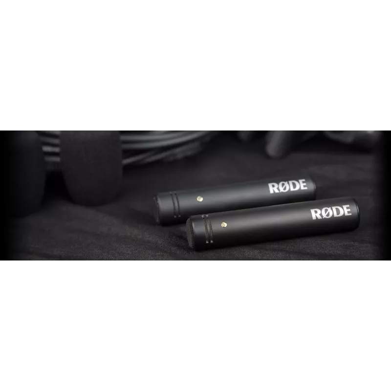 Studijas kondensatora mikrofons RØDE M5 — vadu, 20–20000 Hz, 200 Ω, -34 dB, 20×100 mm, melns