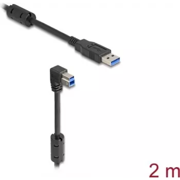 DeLOCK USB kabelis Type-A spraudnis uz Type-B spraudnis 90° uz leju 2 m