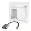 USB Type-C uz VGA (D-Sub) video adaptera kabelis LOGILINK CUA0104 0,15 m, pelēks/melns