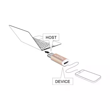 Kabeļu savienotāja pārveidotājs DeLOCK 65677 USB 2.0-C uz Micro-B