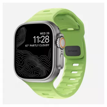 Nomad Sport Band Light zaļa Rubber — platums 21,5 mm, plaukstas locītavas apkārtmērs 160–195 mm