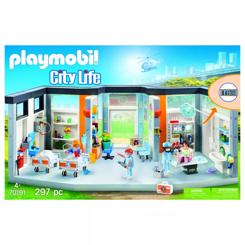 Rotaļu figūriņa Playmobil 70191 Mēbelēta slimnīcas nodaļa 297 gab.