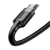 Baseus Cafule 2.4A 1m Micro USB kabelis (pelēks/melns)