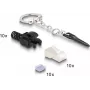 DeLOCK RJ45 modulārais spraudnis Cat.6A bloķējams 10 gab. komplekts melns metālisks vīrišķais