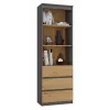 Biroja grāmatu skapis top e shop RS-60 ANT/ART KPL — 3 plaukti, skaidu plāksne, 600×350×1800 mm