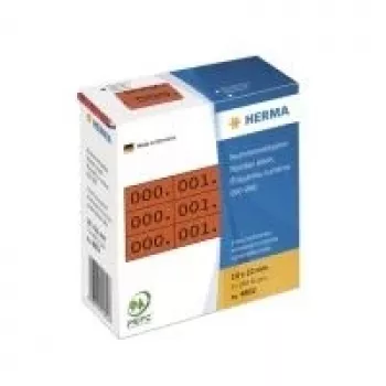 Numuru uzlīmes HERMA trīskāršās pašlīmējošās 10x22 mm sarkanas/melnas