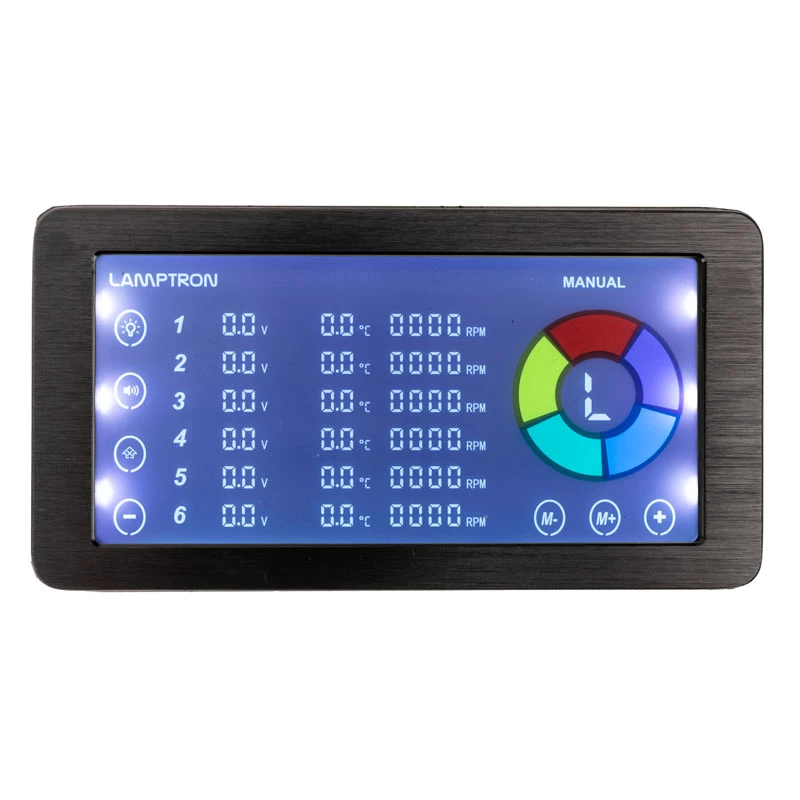 Ventilatoru un ARGB kontrolieris Lamptron LAMP‑RF625B, melns — bezvadu vadība datora ventilatoriem un RGB gaismas diodēm