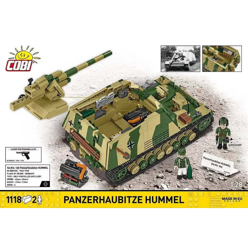 Konstruktora komplekts Cobi Panzehaubitze Hummel 1118 detaļu modelis