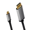 LogiLink CUA0100 Kabeļa savienotāju adapteris DisplayPort USB 3.2 Gen1 Type-C 1,8 m Melns Pelēks