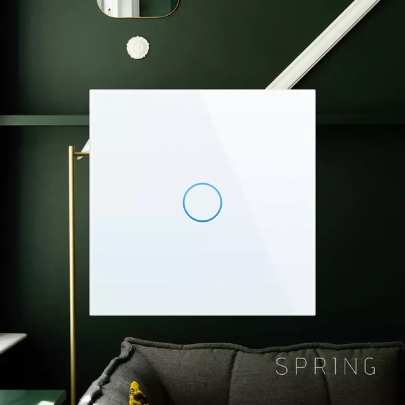 Skārienjutīgs slēdzis Spring One Way Glass Melns — modelis 0 vienpola skārienvadība stikla virsma