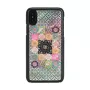 Viedtālruņa vāciņš iKins iPhone XS / XS S — Flower Garden dizains, melns