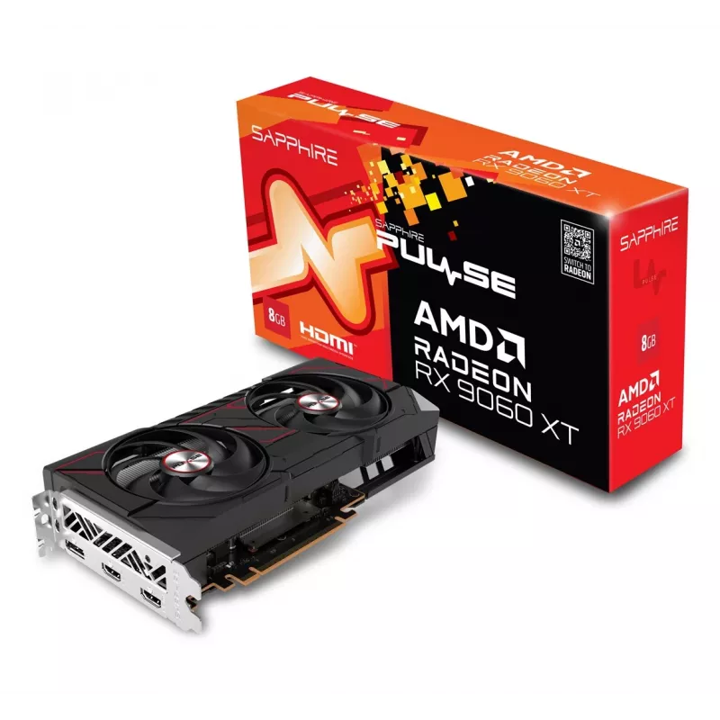 Grafikas karte Sapphire Radeon RX 9060 XT 8GB GDDR6, 128-bit, PCIe 5.0, 3320 MHz, 2x DP + HDMI