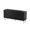 Kumode cama meble JUNGLE 1520×405×745 mm matēti melna ar zelta kājām, skaidu plāksne