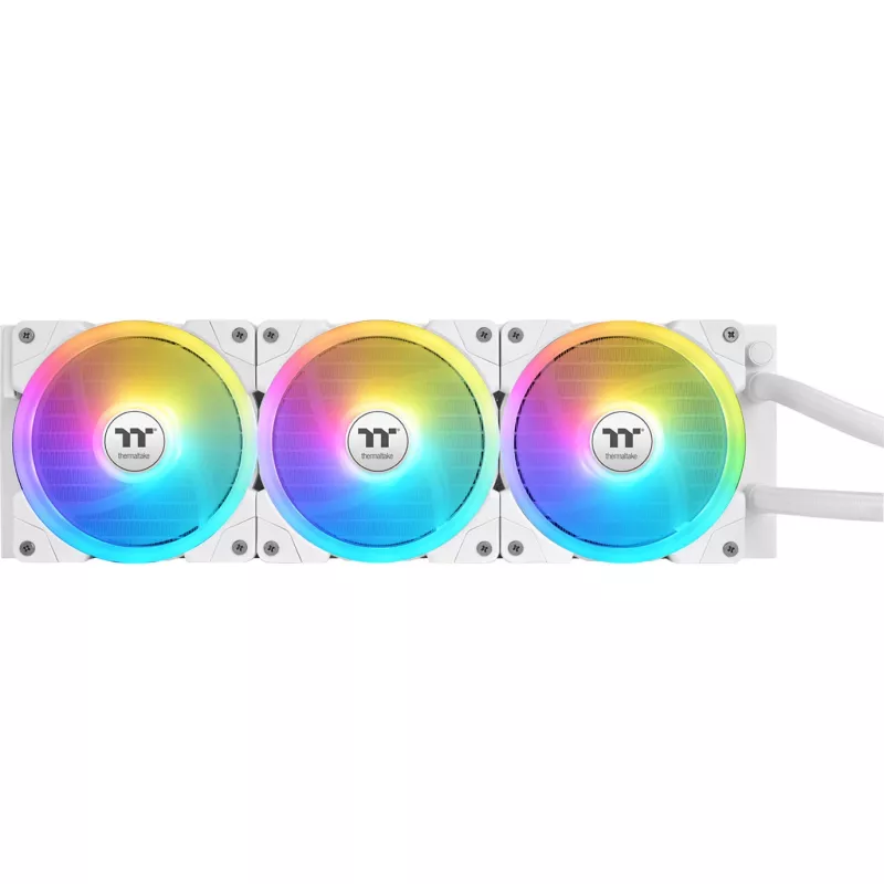 Viss vienā šķidruma dzesētājs THERMALTAKE MAGFloe 420 Ultra ARGB ar 140 mm ventilatoriem, 500–2000 RPM, balts