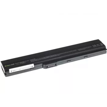Baterija zaļa Cell AS02 ASUS K52 sērijai — Li‑Ion 4400 mAh, 11.1 V, 6 elementi, melna