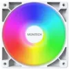 Dzesēšanas ventilators Montech GF120 PWM ARGB 120 mm balts, PWM vadība, ARGB apgaismojums