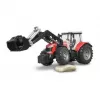 Rotaļu traktors BRUDER Massey Ferguson 7624 ar priekšējo iekrāvēju, sarkans, bērniem no 3 gadu vecuma