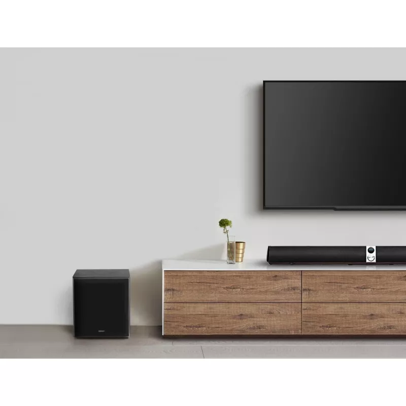 Aktīvais zemfrekvences skaļrunis Edifier T5, stereo RCA ieeja/izeja, melns, 70 W (nedaudz bojāts iepakojums)