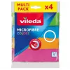 Mikrošķiedras tīrīšanas lupatiņa VILEDA 4 gab., oranža, 380×360 mm, 80% poliesters / 20% poliamīds, mazgājama veļas mašīnā