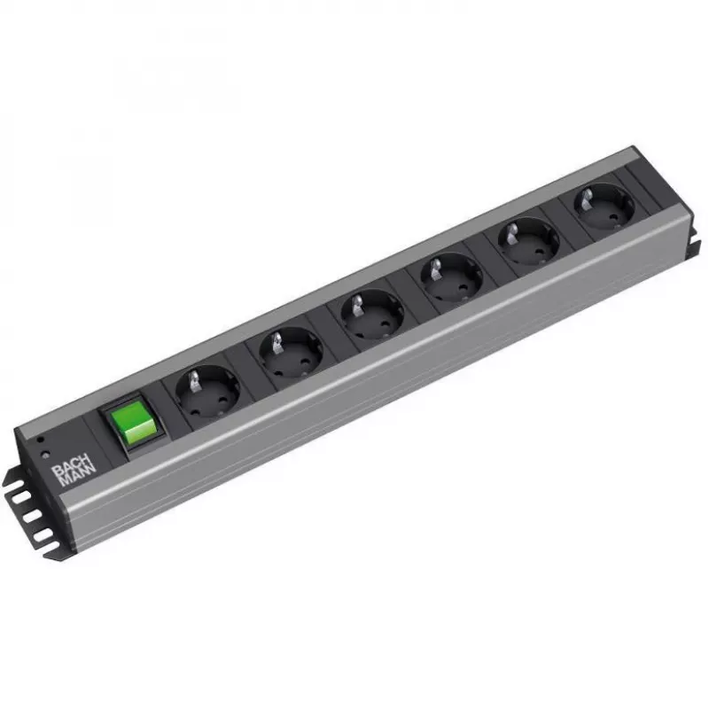 Power Distribution Unit Bachmann 300.003 6 AC outlets 2U Melns pelēka