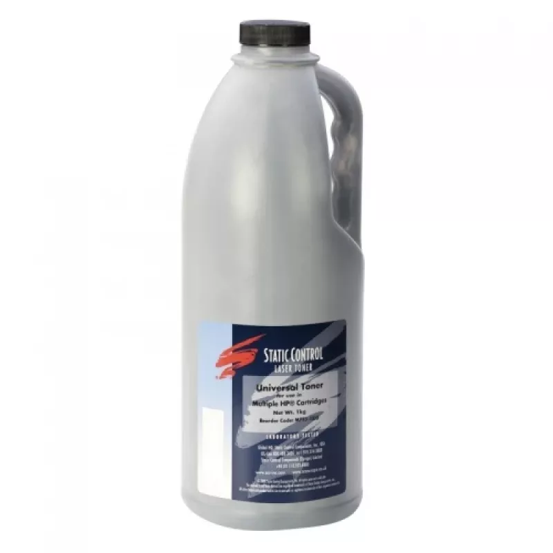 Tonera pulveris Static Control HP Q2612A Q5949A Q7553A Q1338A CE505A Q5942A — Melns, 1 kg