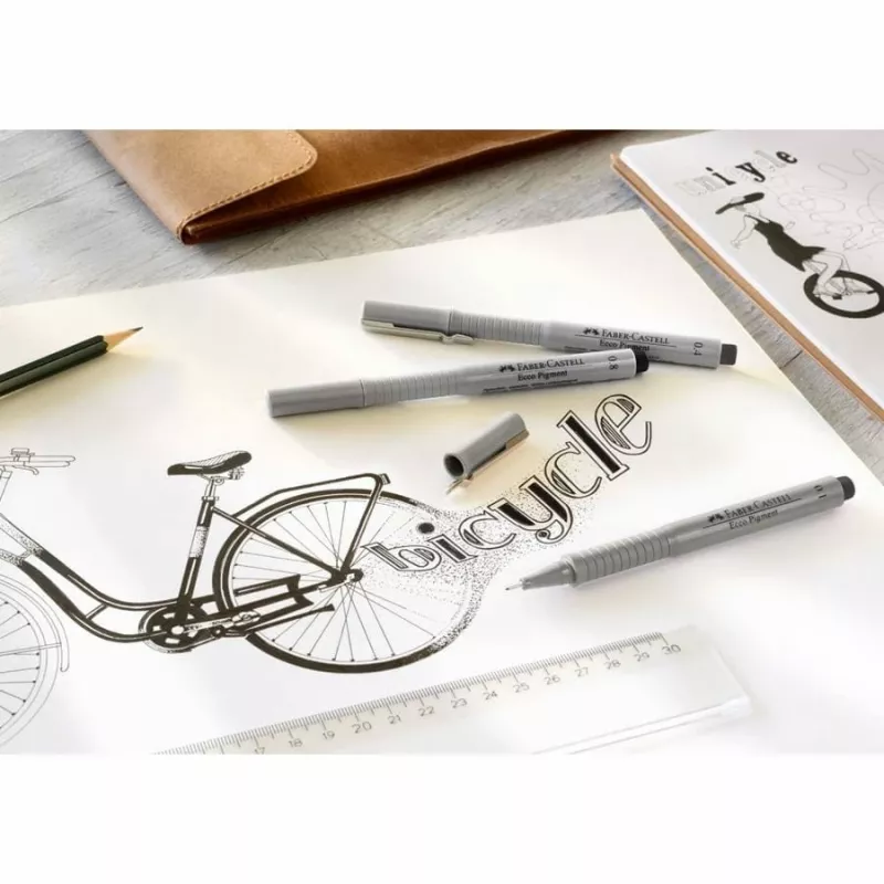 Smalkās flomāsteri Faber-Castell 166008 Melns 8 gab.