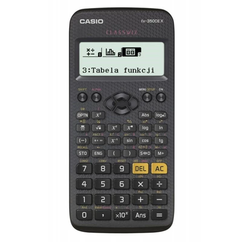 Zinātniskais kalkulators CASIO FX-350CE X — 379 funkcijas, 16 ciparu LCD, darbināms ar baterijām (AAA), melns, kabatas forma