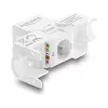 Keystone modulis DELOCK RJ45 uz LSA Cat.6 UTP bez instrumentiem ar putekļu vāciņu, plakans, 16×31,8×19,4 mm, balts/melns