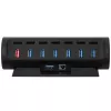 Streamplify HUB CTRL 7, 7x USB 3.0 Type A, RGB, 12V, EU barošanas kabelis - melna
