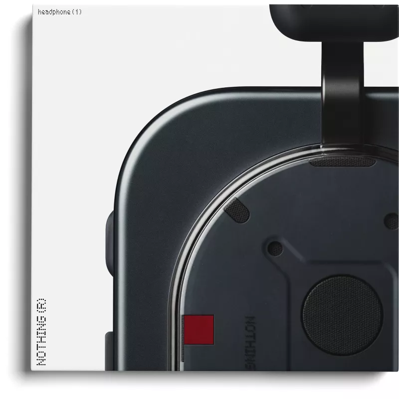 Over-ear trokšņu slāpējošās austiņas Nothing Headphone (1) — melnas, aktīvā trokšņu slāpēšana, vadu un bezvadu