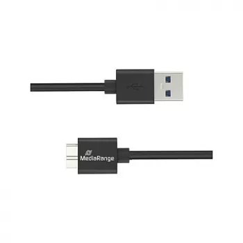 USB kabelis MediaRange MRCS240 — USB A uz Micro-USB B, USB 3.2 Gen 1 (3.1 Gen 1), 1.8 m, melns