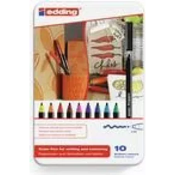 Flomāsteru komplekts Edding 1300 colourpen Melna Zila Brūna Zaļa Oranža Rozā Violeta Sarkana Dzeltena 10 gab.