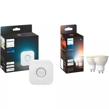 LED GU10 lamp twin pack with Hue Bridge – Philips Hue balta Ambiance, replaces 35W