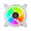 SAVIO FAN-01 balta 4 komplekts 120mm ARGB ventilators ar kontrolieri un tālvadības pulti