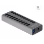 DeLOCK ārējais 5 Gbps USB centrmezgls ar 10 portiem + slēdzis