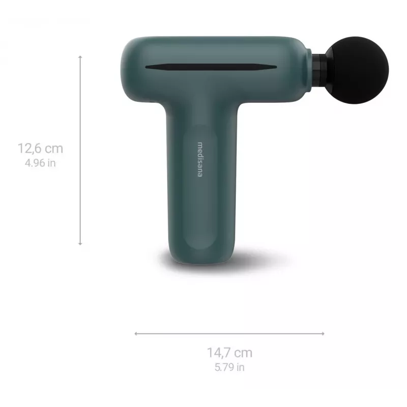 Medisana MG 200 muskuļu masieris ar 4 galvām, vibrāciju, 3000 RPM, 8 mm amplitūdu, Li‑Ion 7.4V, USB uzlādi