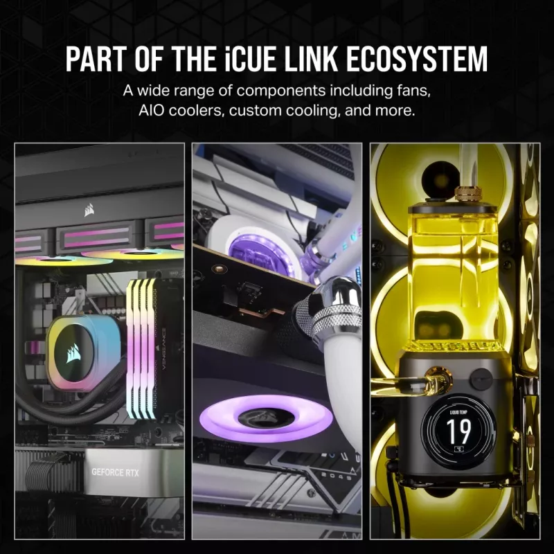 Ventilators Corsair iCUE LINK RX140 RGB 14 cm Balts 300-1700 RPM