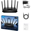 Galda maršrutētājs Cudy WR11000 — trīsjoslu 2,4/5/6 GHz, Wi‑Fi 7, 4× 2,5 Gigabit LAN, 5765 Mb/s 6 GHz joslā, 512 MB RAM
