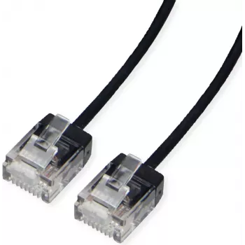 ROLINE UTP komutācijas kabelis Cat.6A Ultra- kurzer RJ45 melns 0.5m - Tīkls - CAT 6a (21.15.4460)