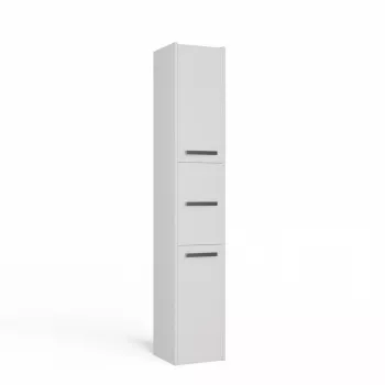 Vannas istabas skapis top e shop S33 BIEL — brīvi stāvošs, balts, 6 plaukti, 300×300×1700 mm
